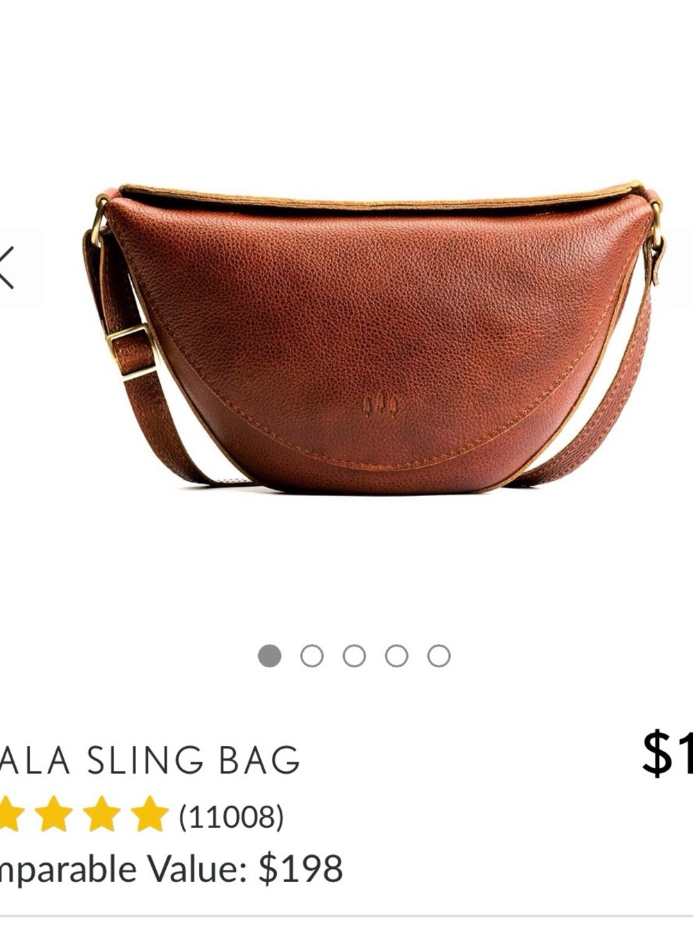 Portland Leather Koala sling Crossbody Bag - Picture 4 of 5